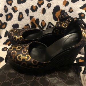 Gucci Raso Hors Bamboo Wedges